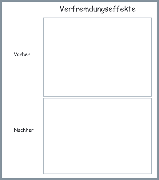 Verfremdungseffekte Vorher Nachher