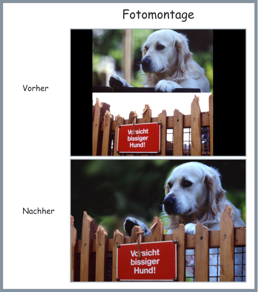Fotomontage Vorher Nachher